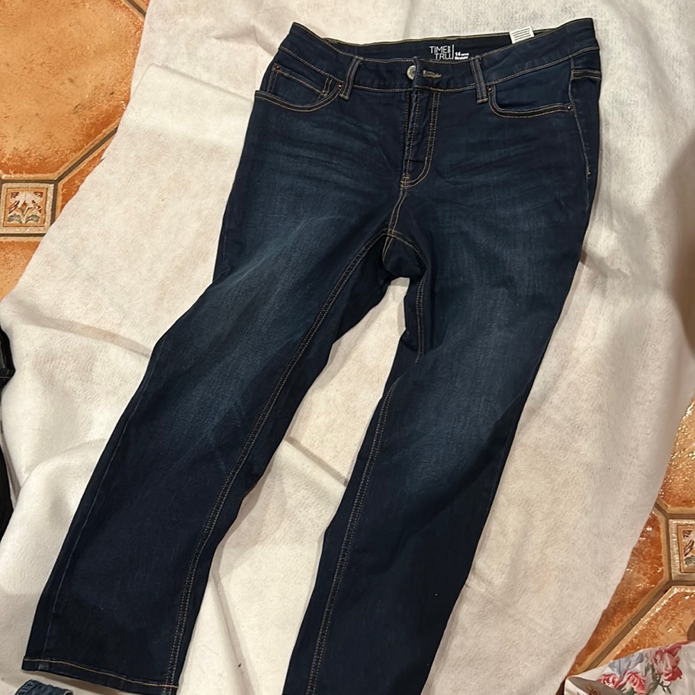 Time and Tru straight denim jeans in a size 14 Petite